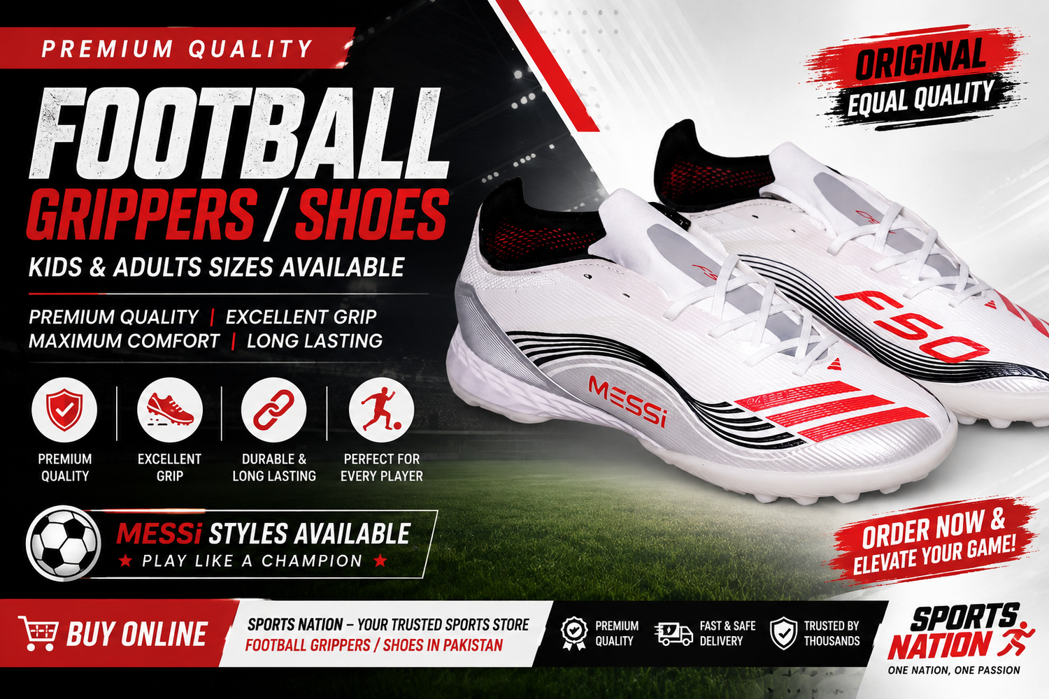 Best Football Shoes in Pakistan – Premium Quality for Kids and Adults Soccer Grippers