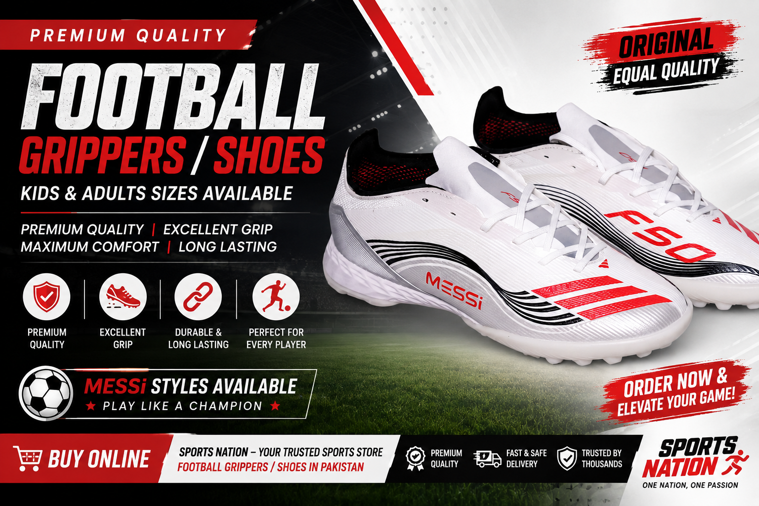 Best Football Shoes in Pakistan – Premium Quality for Kids and Adults Soccer Grippers
