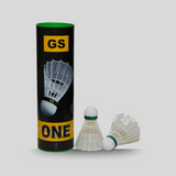 GS ONE NYLON BADMINTON SHUTTLECOCK PLASTIC WHITE  (PACK-6 )-(N0728)