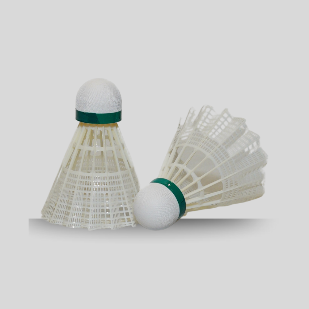 GS ONE NYLON BADMINTON SHUTTLECOCK PLASTIC WHITE  (PACK-6 )-(N0728)