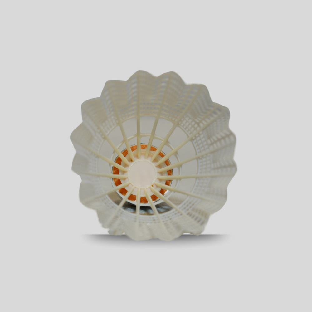 GS ONE NYLON BADMINTON SHUTTLECOCK PLASTIC WHITE  (PACK-6 )-(N0728)