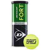 DUNLOP FORT LONG TENNIS RACKET BALL ALL COURT PACK OF 3