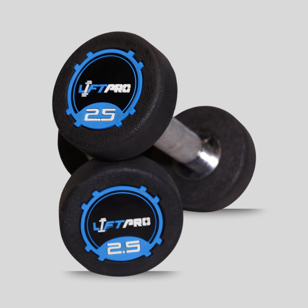 LIFTPRO IRON RUBBER DUMBBELLS PAIR 2.5 KG