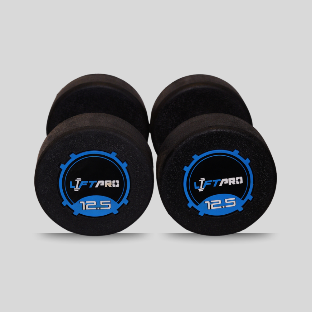 LIFTPRO IRON RUBBER DUMBBELLS PAIR 12.5 KG