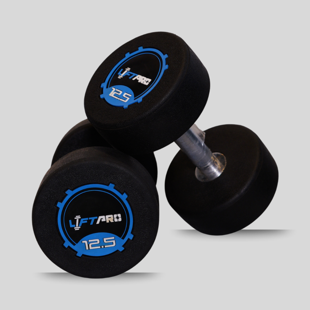 LIFTPRO IRON RUBBER DUMBBELLS PAIR 12.5 KG