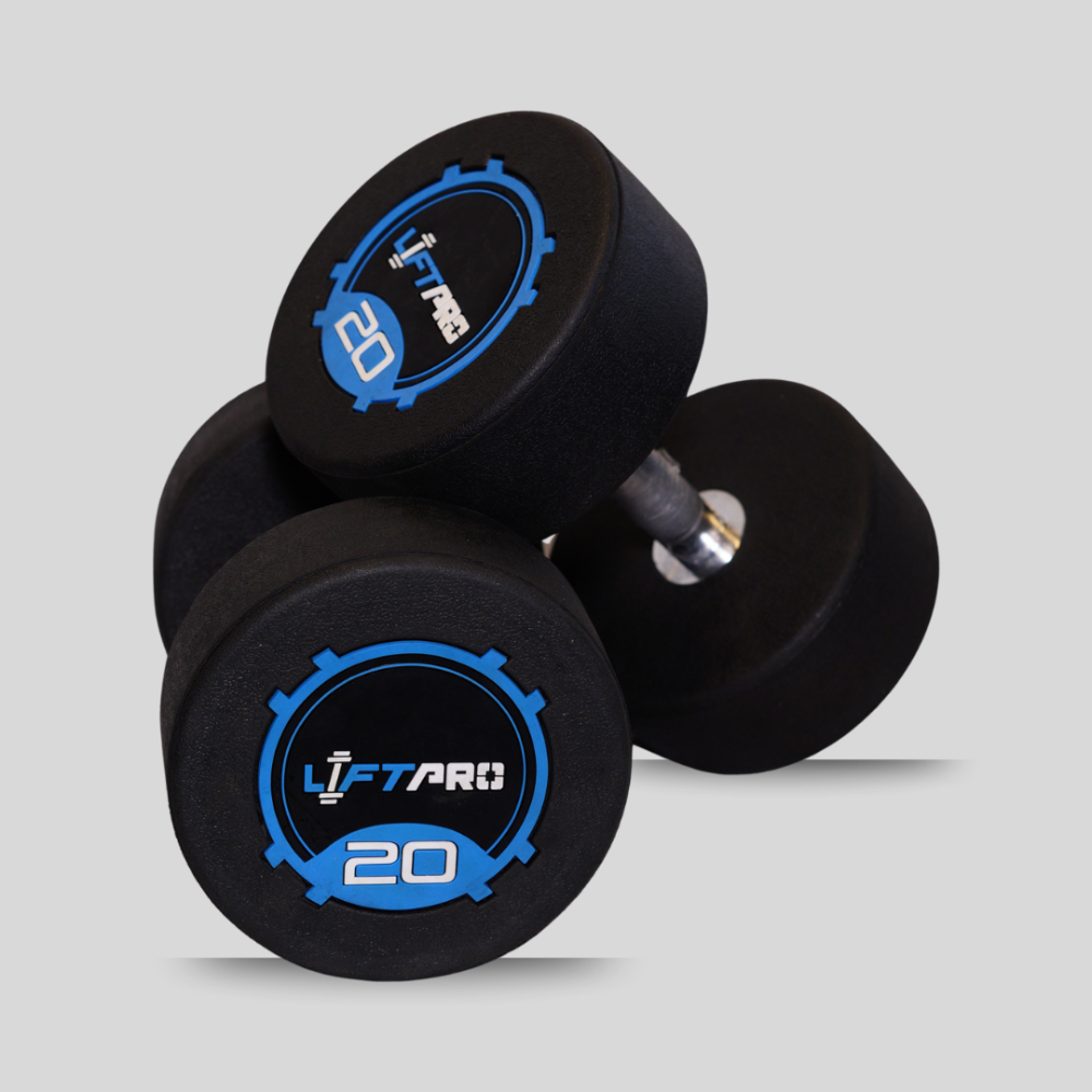 LIFTPRO IRON RUBBER DUMBBELLS PAIR 20 KG