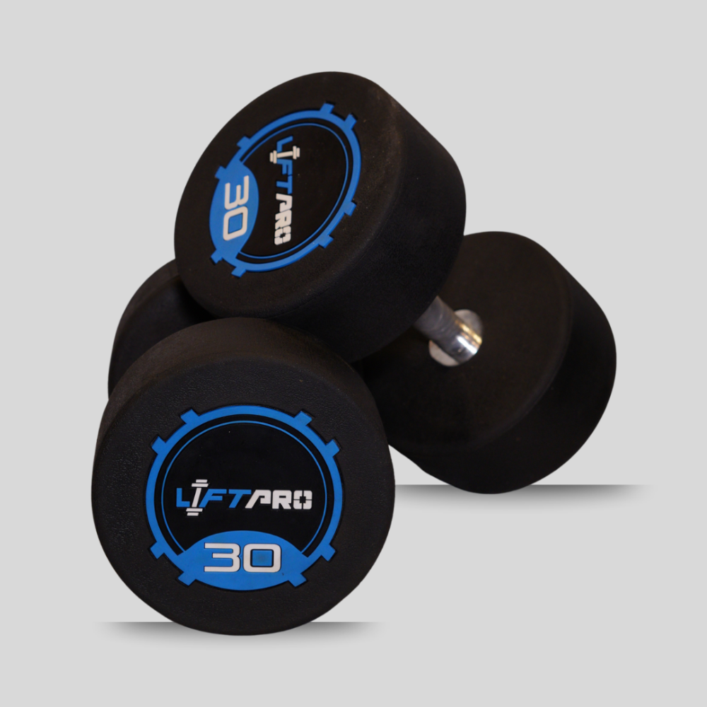 LIFTPRO IRON RUBBER DUMBBELLS PAIR 30 KG