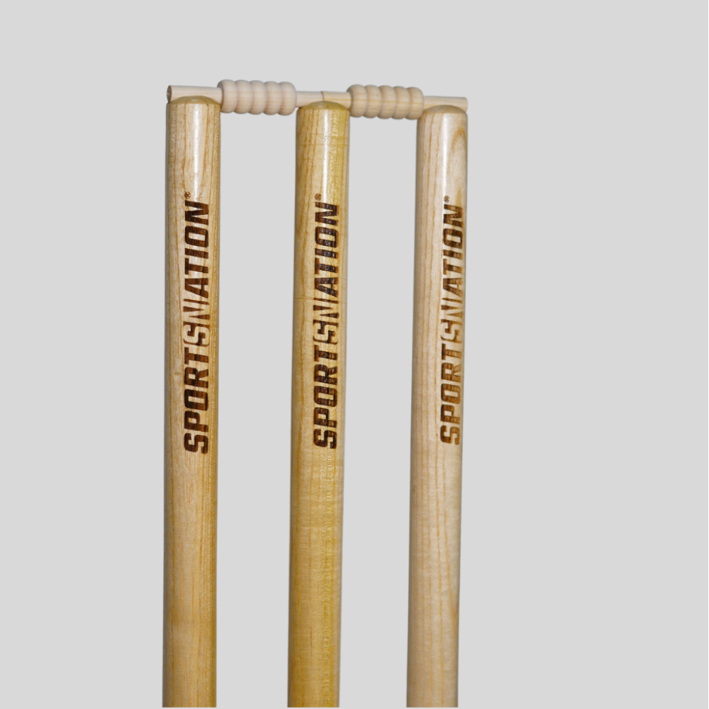 A GRADE WOODEN SPRING WICKET WITH HEAVY BASE SPORTS NATION
