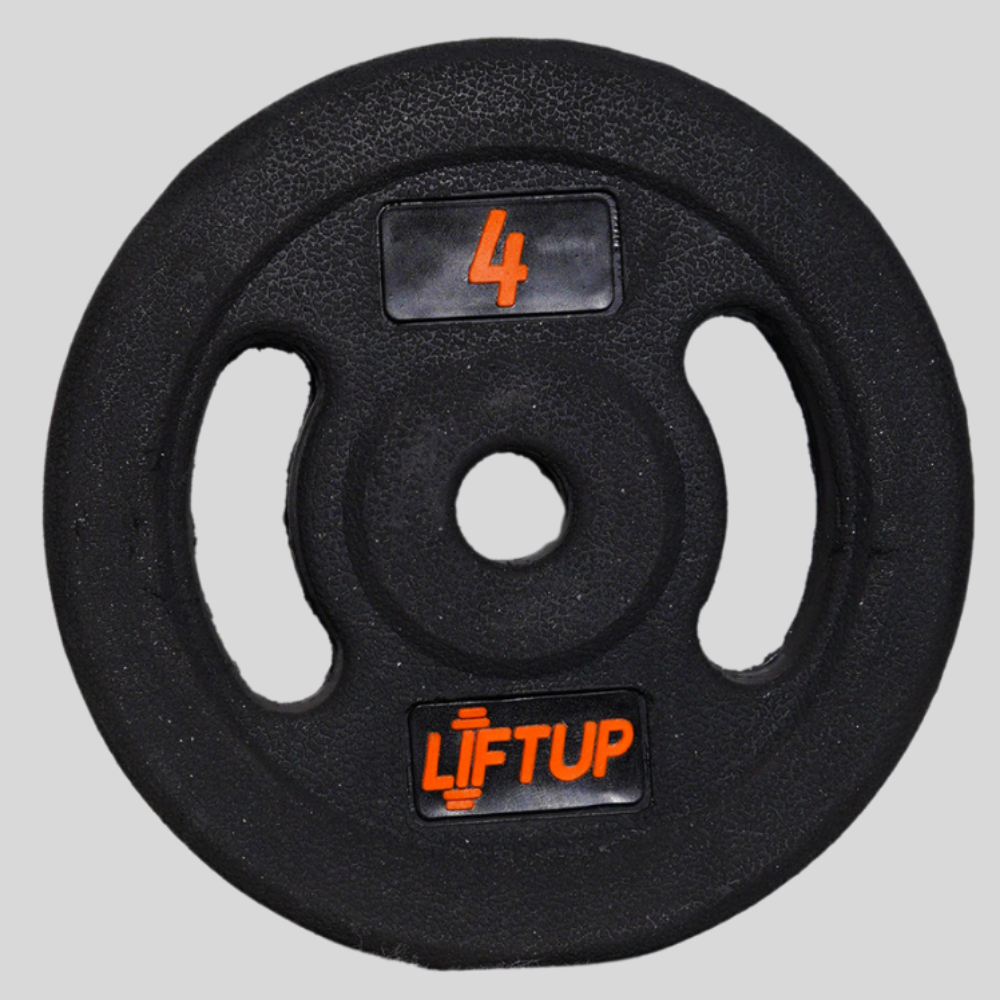 LIFTUP Regular Rubber Weight Plate 4KG – 1 Inch Hole | Gym & Home Workout