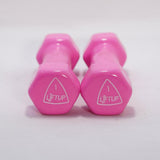 LIFTUP VINYL WEIGHT LIFTING DUMBBELLS PAIR 1 KG