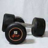 LIFTUP RUBBER WEIGHT LIFTING DUMBBELLS PAIR 5 KG