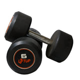 LIFTUP RUBBER WEIGHT LIFTING DUMBBELLS PAIR 6 KG