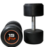 LIFTUP RUBBER WEIGHT LIFTING DUMBBELLS PAIR 15 KG