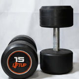 LIFTUP RUBBER WEIGHT LIFTING DUMBBELLS PAIR 15 KG