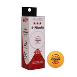 NITAKU ITTF Approved 3-Star 40+ TABLE TENNIS BALLS (3-PACK, ORANGE)