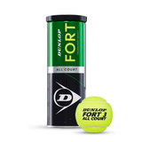 DUNLOP FORT LONG TENNIS RACKET BALL ALL COURT PACK OF 3